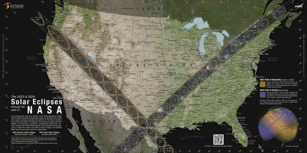 The path of the Eclipse according to NASA